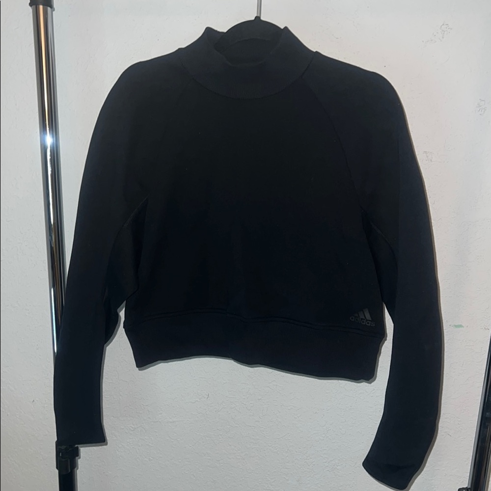 Adidas Black Long Sleeve Cropped Sweatshirt